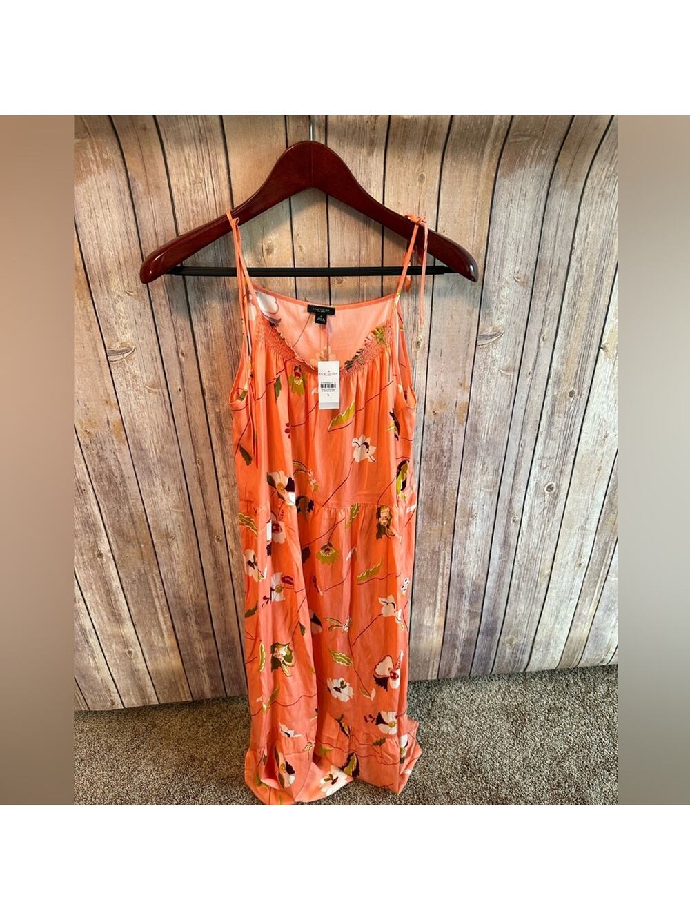 Ann Taylor Factory Orange floral Sundress, Size Small NWT